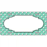 Scallop Mint White Polka Dot Metal Novelty License Plate 12" x 6" (LP)