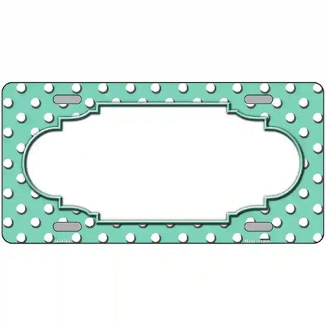 Scallop Mint White Polka Dot Metal Novelty License Plate 12" x 6" (LP)