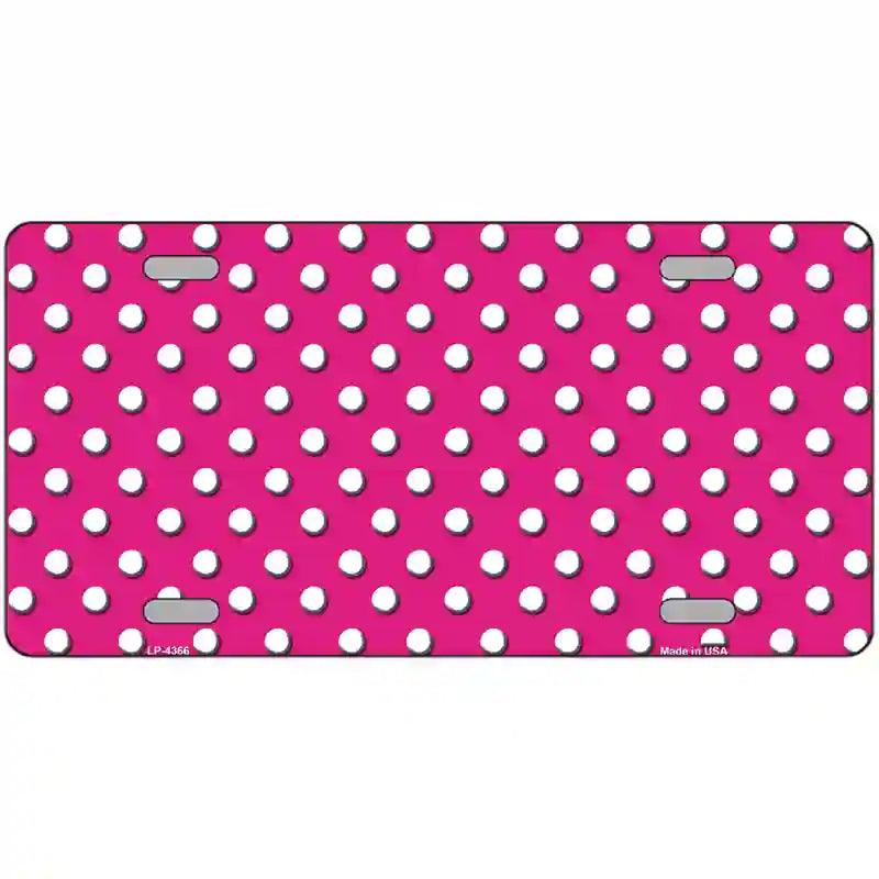 Pink White Polka Dot Metal Novelty License Plate 12" x 6" (LP)