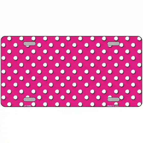 Pink White Polka Dot Metal Novelty License Plate 12" x 6" (LP)