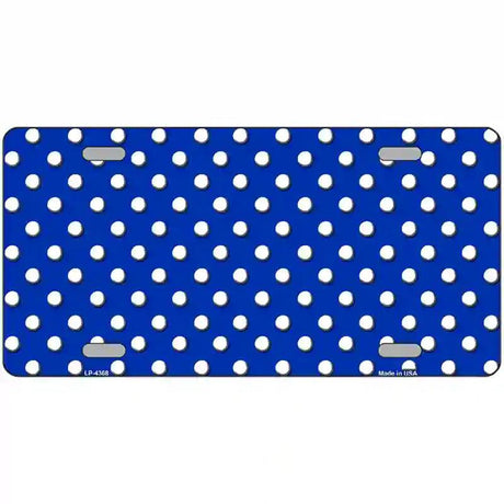 Blue White Polka Dot Metal Novelty License Plate LP-4368 12" x 6" (LP)