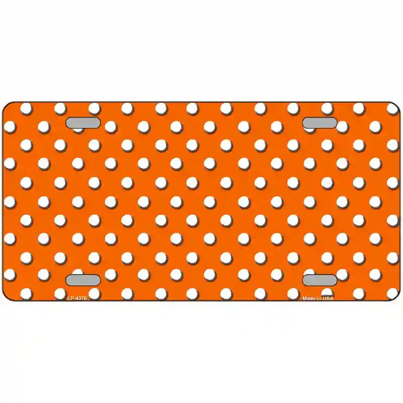 Orange White Polka Dot Metal Novelty License Plate LP-4370 12" x 6" (LP)