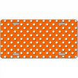 Orange White Polka Dot Metal Novelty License Plate LP-4370 12" x 6" (LP)