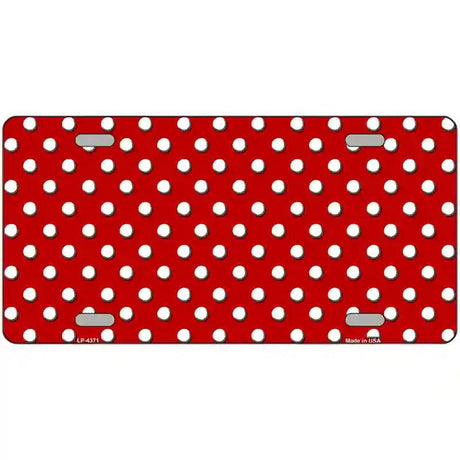 Red White Polka Dot Metal Novelty License Plate LP-4371 12" x 6" (LP)