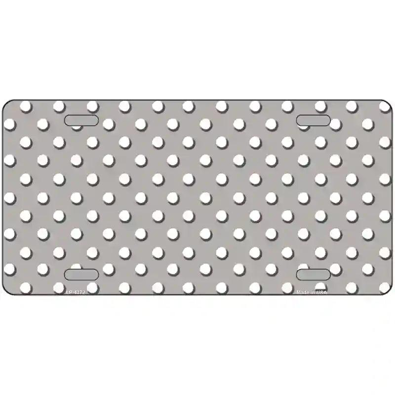 Grey White Polka Dot Metal Novelty License Plate LP-4372 12" x 6" (LP)