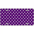 Purple White Polka Dot Metal Novelty License Plate LP-4373 12" x 6" (LP)