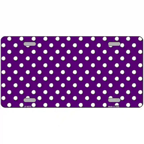 Purple White Polka Dot Metal Novelty License Plate LP-4373 12" x 6" (LP)