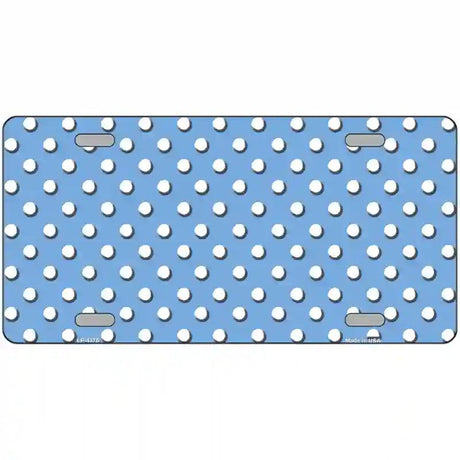 Light Blue White Polka Dot Metal Novelty License Plate LP-4375 12" x 6" (LP)