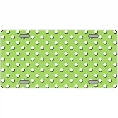 Lime Green White Polka Dot Metal Novelty License Plate 12" x 6" (LP)