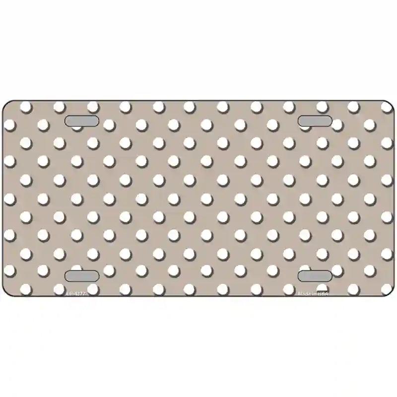 Tan White Polka Dot Metal Novelty License Plate LP-4377 12" x 6" (LP)