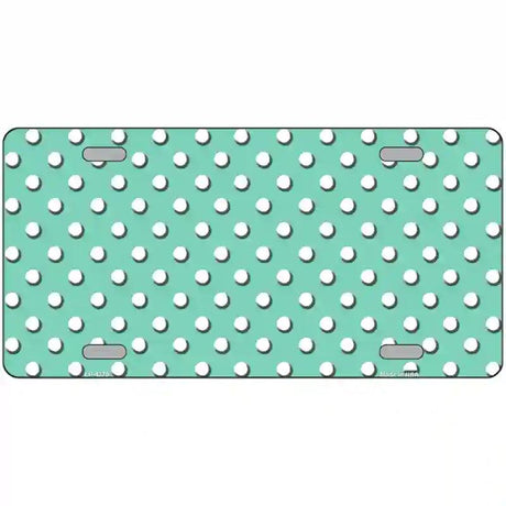 Mint White Polka Dot Metal Novelty License Plate LP-4379 12" x 6" (LP)