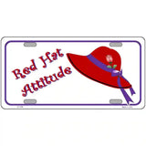 Red Hat Attitude Metal Novelty License Plate 12" x 6" (LP)
