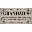 Welcome To Grandads Metal Novelty License Plate 12" x 6" (LP)