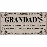 Welcome To Grandads Metal Novelty License Plate 12" x 6" (LP)