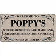 Welcome To Poppys Metal Novelty License Plate 12" x 6" (LP)