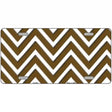Brown White Chevron Metal Novelty License Plate LP-4476 12" x 6" (LP)