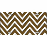Brown White Chevron Metal Novelty License Plate LP-4476 12" x 6" (LP)