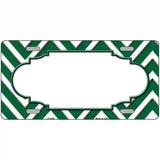 Green White Chevron Center Scallop Metal Novelty License Plate 12" x 6" (LP)
