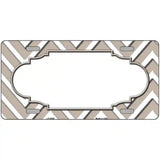 Tan White Chevron Center Scallop Metal Novelty License Plate 12" x 6" (LP)