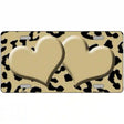 Gold Black Cheetah Gold Center Hearts Metal Novelty License Plate 12" x 6" (LP)
