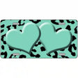 Mint Black Cheetah Mint Center Hearts Metal Novelty License Plate 12" x 6" (LP)