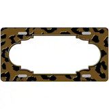 Brown Black Cheetah Scallop Metal Novelty License Plate 12" x 6" (LP)
