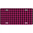 Pink Black Houndstooth Metal Novelty License Plate 12" x 6" (LP)