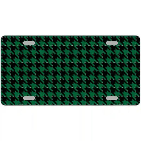 Green Black Houndstooth Metal Novelty License Plate 12" x 6" (LP)