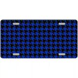 Blue Black Houndstooth Metal Novelty License Plate 12" x 6" (LP)