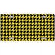 Yellow Black Houndstooth Metal Novelty License Plate 12" x 6" (LP)