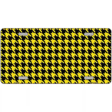 Yellow Black Houndstooth Metal Novelty License Plate 12" x 6" (LP)