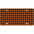 Orange Black Houndstooth Metal Novelty License Plate 12" x 6" (LP)