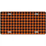 Orange Black Houndstooth Metal Novelty License Plate 12" x 6" (LP)