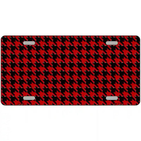 Red Black Houndstooth Metal Novelty License Plate 12" x 6" (LP)