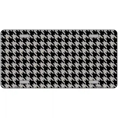 Grey Black Houndstooth Metal Novelty License Plate 12" x 6" (LP)