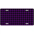 Purple Black Houndstooth Metal Novelty License Plate 12" x 6" (LP)