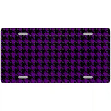 Purple Black Houndstooth Metal Novelty License Plate 12" x 6" (LP)
