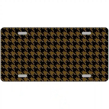 Brown Black Houndstooth Metal Novelty License Plate 12" x 6" (LP)
