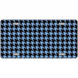 Light Blue Black Houndstooth Metal Novelty License Plate 12" x 6" (LP)