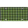 Lime Green Black Houndstooth Metal Novelty License Plate 12" x 6" (LP)