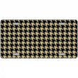 Gold Black Houndstooth Metal Novelty License Plate 12" x 6" (LP)