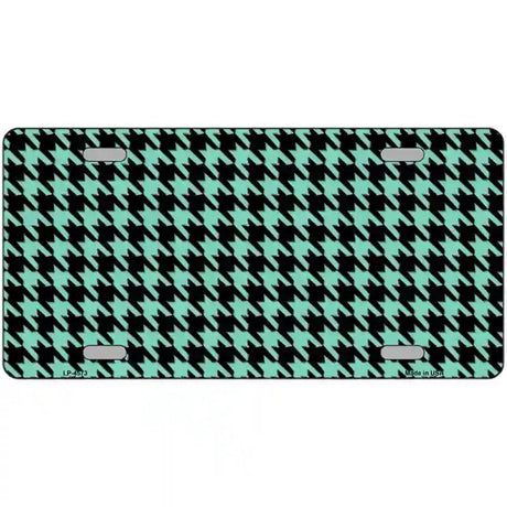 Mint Black Houndstooth Metal Novelty License Plate 12" x 6" (LP)