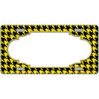 Yellow Black Houndstooth Scallop Center Metal Novelty License Plate 12" x 6" (LP)