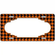 Orange Black Houndstooth Scallop Center Metal Novelty License Plate 12" x 6" (LP)
