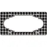 Grey Black Houndstooth Scallop Center Metal Novelty License Plate 12" x 6" (LP)
