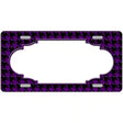 Purple Black Houndstooth Scallop Center Metal Novelty License Plate 12" x 6" (LP)