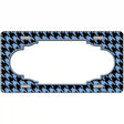 Light Blue Black Houndstooth Scallop Center Metal Novelty License Plate 12" x 6" (LP)
