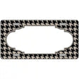 Tan Black Houndstooth Scallop Center Metal Novelty License Plate 12" x 6" (LP)