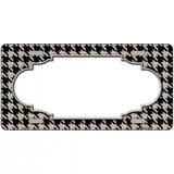 Tan Black Houndstooth Scallop Center Metal Novelty License Plate 12" x 6" (LP)