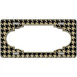 Gold Black Houndstooth Scallop Center Metal Novelty License Plate 12" x 6" (LP)